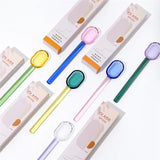 Stained Glass Spoon Dessert Ice Cream Milk Long Handled Spoon Coffee Soup Stirring Spoon High boric acid heat and cold resistanc