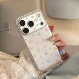 Korean Colorful Flowers Butterfly Pattern Phone Case for iPhone 17 16 15 13 14 12 Pro Max Clear Shockproof Protective Soft Cover