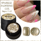 5ml Super Sliver Metallic Gel Nail Polish Holographics Metal Effect Painting Liner DIY Nail Art Decoration Varnish