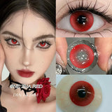 2PCS Red Colored Contact Lenses  Halloween Contact Lenses Role playing Beauty Makeup Products Enlarge Eyes Fast Yearly