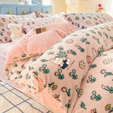 New Style 200-gram Fresh Light Milk Fleece Single Quilt Cover Autumn Winter Printed Cartoon Fleece Warm Student Duvet Cover