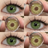 1Pair Colored Contact Lenses for Eyes Natural Brown Eye Lenses Gray Pupils Blue Eye Soft Lenses Yearly Green Contacts