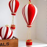 2Pcs Christmas Hot Air Balloon Pendants Flannel Tree Ornaments Creative Christmas Pendants Holiday Supplies Colorful Pearl Small