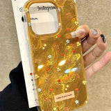 Case For iPhone 16 Pro Max 15 14 Plus 13 12 11 XS X XR 7 8 Plus Perforated Swirl IND Yellow Full Screen Tulip Floral Clear Cover