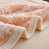 New Christmas Snowflake Fleece Blanket Double Layer Thick Warm Throws Blankets for Sofa Bed SpringAutumn Faux Wool Blanket