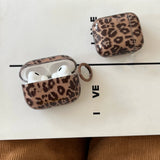 Transparent Brown Leopard Print + Ring Suitable for Apple Airpodspro2 Case/Airpodspro Case/Airpods4 Case/Airpods3 Case/Airpods2