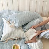 Double Sided Stripes Bow Pillow Case 48x74cm Soft Comfortable Covers Cotton Pillow Cover Pillow Sham for Beds Home Decoration