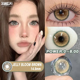 1pair Myopia Colored Contact Lenses For Eyes with Degree Fashion Natural Brown Lens Green Beauty Pupil High Quality Lens