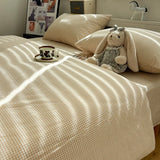 Waed Cotton Bedding Set Simple ature Light een Plaid Tee-Piece Queen Size Pure Cotton Bed Linens Japanese Sle