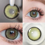Natural Green Colored Contact Lenses, Soft Eye Contacts for Y2K Makeup, Cosmetics & Eyelashes, Trendy Daily Wear