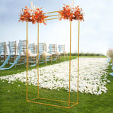 2.8m/110.23in Heavy-Duty Metal Wedding Backdrop Stand - DIY Balloon Arch Kit for Modern Rectangular Centerpiece - Event Decor
