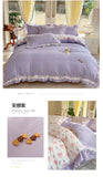 Korean Style Bedding Sets Four Piece Set With Lace Bed Flat Sheet Pillowcase Duvet Cover Set 200x230cm King Size Home Textiles