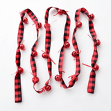 2.7m Christmas Velvet Bell Strings Red Iron Bell Ribbons Bell Pendant Wreath Decoration Handmade Xmas Tree Hanging Bells
