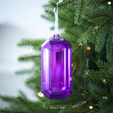 Diamond Shaped Hanging Decorations Square Christmas Tree Decor Round Gemstone Plastic Hanging Decor Upside Down Garland