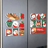 Festive Christmas Fridge Magnets Cartoon Santa Snowman Reindeer Magnets Refrigerator Decor Holiday Home Decorations