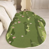Bedroom Bedside Rug Soft Comfortable Fluffy Faux Cashmere Carpet Modern Style Moss Flower Pattern Irregularly Shaped Floor Mat