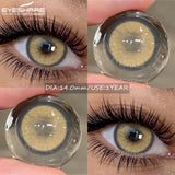 2pcs Natural Colored Contact Lens Gray Pupils Color Lens Blue Beautiful Pupil Brown Lenses Yearly Red Eyes Contacts