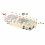 304 Stainless Steel Bento Box Thermal Insulation Portable Divided Lunch Box with Fork Spoon Leak Proof Food Container