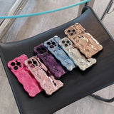 3D Wave Pattern Phone Case For iphone 15 14 13 12 11 Pro Max INS Candy Color Fashion Soft Silicone Shockproof Back Cover Cases