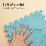 16Pcs 30x30cm Modern Simple Creative Plush Foam Puzzle Carpet Warm Toned Play Mats Interlocking Activity Floor Rugs Area Rug