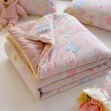 A-Class Summer Quilt Double Layer Non-Cotton Soft Air Conditioning Cooling Quilt Student Dormi Single Double Person Thin Quilt
