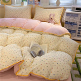 3/4Pcs Cartoon Print Bedding Set Single Queen King Size Duvet Cover Set Bed Sheet Pillowcases