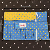 Vintage Polka Dot Roll Up Pencil Case Dual Use Makeup Brush Holder Student Pen Bag Portable Travel Stationery Storage Pouch Gift
