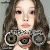 Ikeehome  2Pcs Color Contact Lenses with Eyes Natural Blue Contact Lenses Brown Pupils Beauty Gray Lenses Yearly Green Contacts