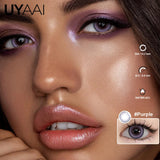 Natural Halo Shimmer Contact Lenses - Gray Brown Green Blue, Brighten Eye Look for Dating, Gathering & Daily Makeup