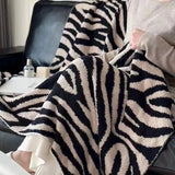 American Zebra Print Knitted Blanket 130X170Cm Comfort Office Sofa Nap Knee Blanket Soft Decorative Bed Towel for Four Seasons