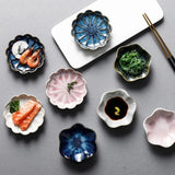 Japanese Ceramic Plate Retro Kiln Glaze Barbecue Mini Dipping Dish Sashimi Sushi Soy Sauce Dishes Home Desktop Snack Plates New