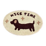 Cute Tufting Dachshund Bathroom Mat Soft Plushy Rug Bedroom Bedside Carpet Doormat Floor Anti Slip Pad Aesthetic Home Room Decor