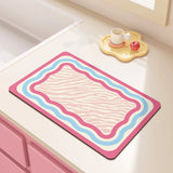 Vibrant Pattern Diatomite Mat Fast Drying Heat-Resistant Absorbent Non-slip Pad for Kitchen Countertop Coffee& Dining Table