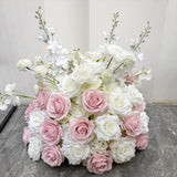 80/70/60/50cm Artificial Flower White Large Ball Wedding Table Centerpiece Road Lead Floral Arrangement Event Party Decor