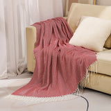 Herringbone Faux Cashmere Throw Blanket Lightweight Fuzzy Soft Cozy with Chevron Fringe Travel-Friendly Farmhouse Christmas Gift