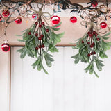 Frosted Artificial Mistletoe Fake Sprigs Bunches Stems Festive Fake Flowers Durable Christmas Decoration For Home Winter Indoor