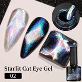 7.5ml Golden Gradient Cat Eye Nail Polish Gel Phototherapeutic Gel Soak Off Nail Magnetic Gel Polish Nail Art DlY