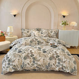 100% Cotton Bedding Set Brushed Flowers Rose Love Duvet Cover Lovely Dog Sheet Set Red Blue Sheet King Queen for Bedroom Decor