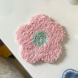 Handmade Tufted Coaster Floral Cup Holder Mat Drink Pad Mug Support Dining Room Decor Home Table Decoration Accessories 20cm