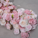 New Arrival Pink Artificial Flower Ball Floral Row Wedding Arch Backdrop Decor Flower Row Faux Flower Arrangement for Banquet