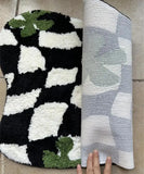 Plaid Irregular Kitchen Rugs Soft Fluffy Tufting  Carpet Rugs Non-Slip Abosrbent Bathroom Floor Mat Bedroom  Toilet Door Carpet