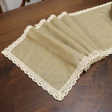 30x250CM Table Runner Burlap Lace Jute TV Cabinet Table Runners Rustic Hessian Imitation Linen Wedding Party Home Decoration