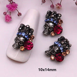 10-Pcs Halloween Ornaments 3D Metal Nail Art Decorations Gold Silver Black Skull Spider Hand Skeleton Design Nail Accessories