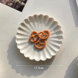 Nordic Pure White Ceramic Plate Set, Dessert, Breakfast, Pasta, Western, Home Tableware, Kitchen Plates Sets