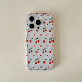 INS Korea Cherry Fruit Phone Case For Iphone 15ProMax 16Pro 13 14 15 16 Pro Max Pendant Bracelet Fundas Cover