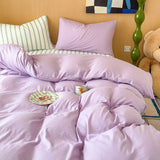 Ins Minimally Purple Striped Bed Sheet Set Bedding Set Four Piece Set Student Quilt Set Girl Heart Dormitory Three Piece