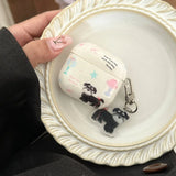 Korean Style Illustration Cartoon Puppy Pendant Soft TPU Protection Case for AirPods 1 or 2 3 4 Pro 2 Shockproof Earphone Cover