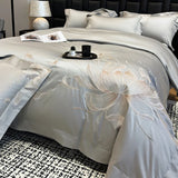 100% Egyptian Cotton Flowers Butterfly Embroidery Luxury Bedding Set Duvet Cover Set Bed Sheet Or Fitted Sheet Pillowcases 4Pcs