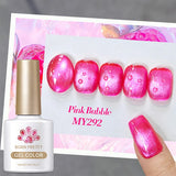 Green Guava Gel Nail Polish Cat Magnetic Light 10ml Sparkling Glass Bead Soak Off UV LED Varnish Salon Maniucre