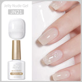 Transparen Gel Nail Polish Pink Jelly Nude Semi Transparent French Nail Camouflage UV Gel Varnish Soak Off Nail Art